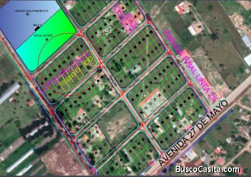 LOTES EN VENTA A 200MT AV. 27 MAYO,  (SANTA CRUZ)