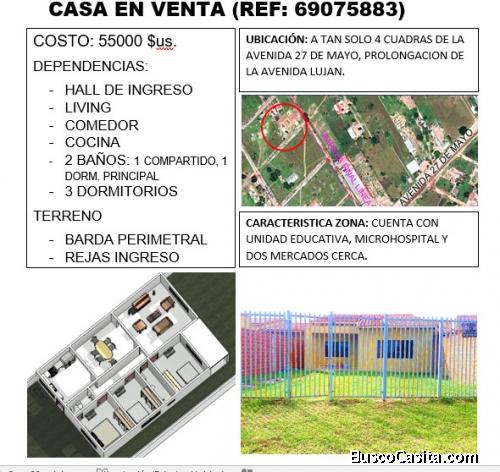CASA EN VENTA AV. 27 DE MAYO PROLONGACION AV. LUJAN