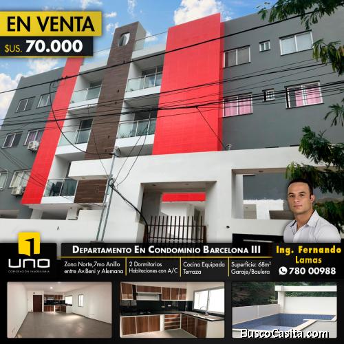 DEPARTAMENTO EN VENTA DE 2 DORMITORIOS EN CONDOMINIO BARCELONA III