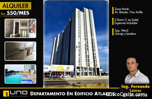 DEPARTAMENTO DE 3 DORMITORIOS EN ALQUILER EN EDIFICIO ATLANTIS