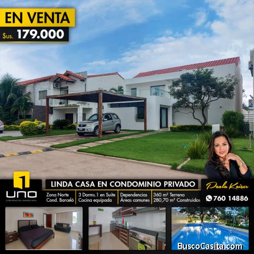 Hermosa casa amoblada en venta