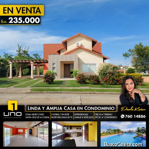 Linda casa en venta, Condominio Santa Cruz de la Colina