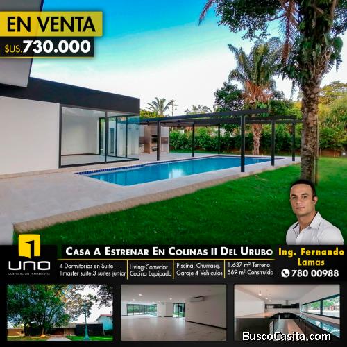 CASA A ESTRENAR EN CONDOMINIO COLINAS 2 DEL URUBO