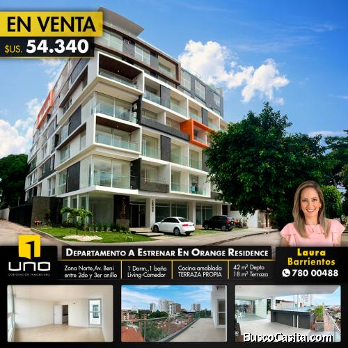 DEPARTAMENTO EN VENTA A ESTRENAR DE 1 Dormitorio en Edificio ORANGE RESCIDENCE 