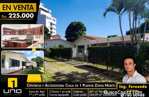 CASA EN VENTA DE 1 PLANTA A POCOS METROS DE LA AVENIDA BENI
