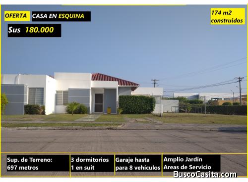OFERTA !!! CASA EN ESQUINA --- CONDOMINIO SANTA CRUZ DE LA COLINA 