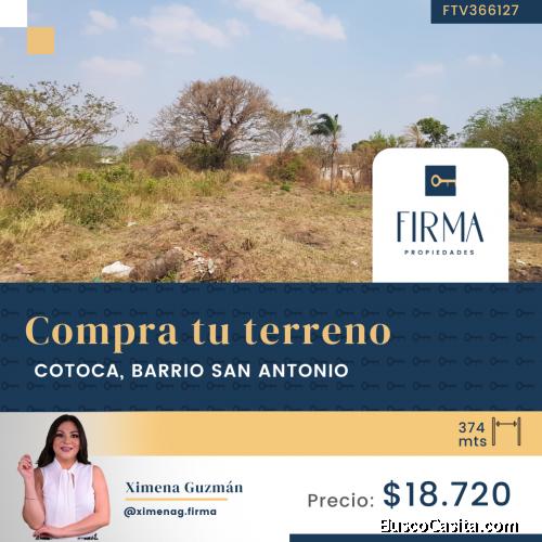 LOTE EN VENTA, LOCALIDAD COTOCA BARRIO SAN ANTONIO