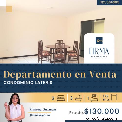 AMPLIO DEPARTAMENTO DE 3 DORMITORIOS EN CONDOMINIO LATERIS