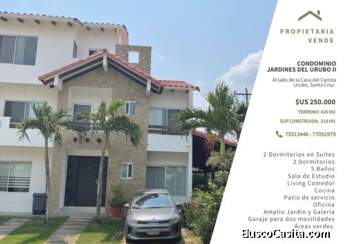 CASA EN VENTA - CONDOMINIO JARDINES DEL URUBO II