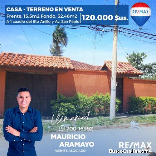 AMPLIA CASA TERRENO EN VENTA ZONA SUR!!!