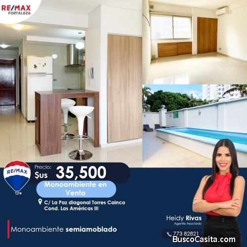 MONOAMBIENTE EN VENTA SEMIAMOBLADO