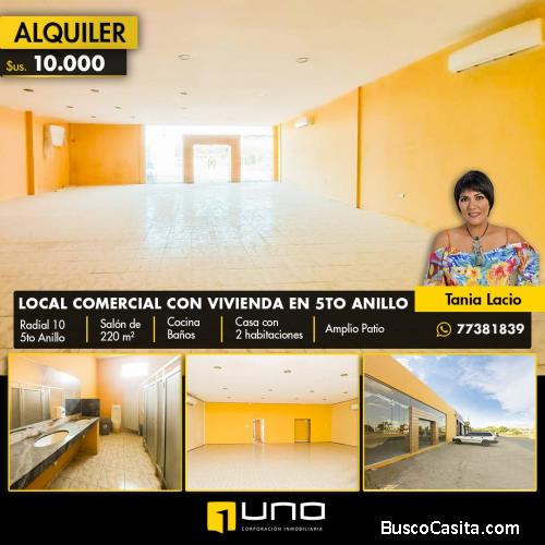 Local en alquiler con vivienda sobre 5º anillo y Radial 10