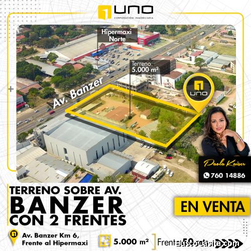 Terreno en venta sobre avenida Banzer Santa Cruz