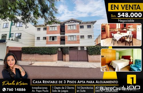 Céntrica casa en venta, 20 habitaciones Barrio Muyurina