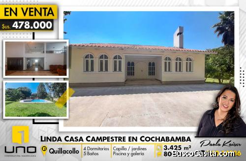 Casa quinta en venta en Quillacollo - Cochabamba