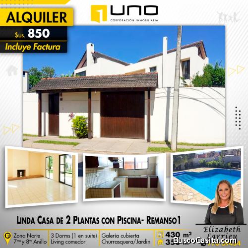 LINDA CASA CON PISCINA REMANSO 1 ZONA NORTE
