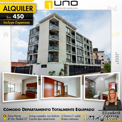 DEPARTAMENTO TOTALMENTE EQUIPADO ZONA4TO ANILLO RADIAL 27 