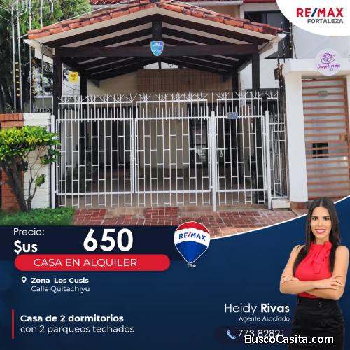 CASA EN ALQUILER ZONA AV. LOS CUSIS 