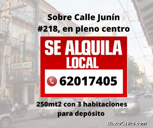 LOCAL COMERCIAL EN ALQUILER A UNA CUADRA DE LA PLAZA PRINCIPAL