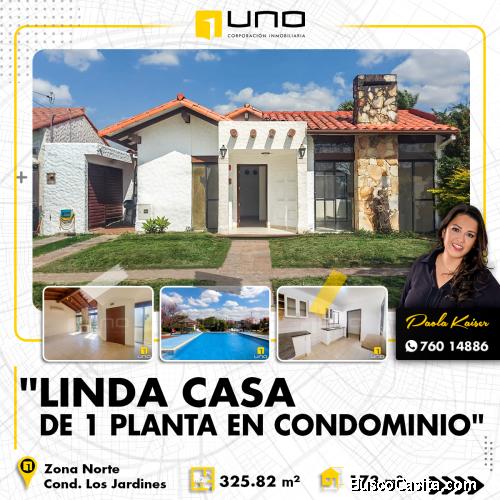 Linda casa en venta en condominio Zona Norte