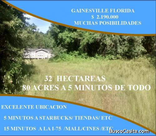 COMPRA TERRENO CON POSIBILIDADES 32 HECTAREAS=80 ACRES EN ZONA DE CRECIMIENTO