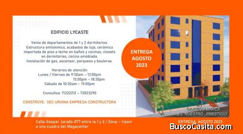 PRE VENTA DEPARTAMENTOS DE 1 Y 2 DORMITORIOS
