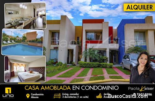 Casa amoblada en alquiler, Condominio Alassio