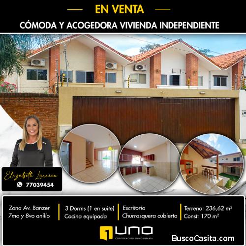 Casa en venta zona norte Avenida Banzer 