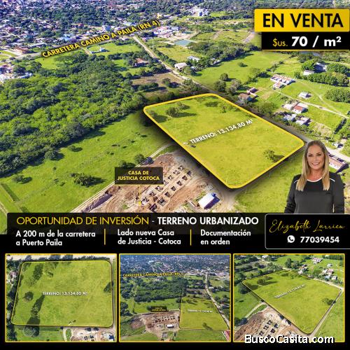 Terreno en venta en Cotoca