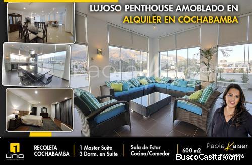 Lujoso penthouse amoblado en alquiler