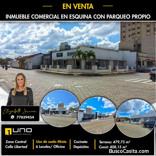 Inmueble comercial en esquina con parqueo propio sobre Calle Libertad