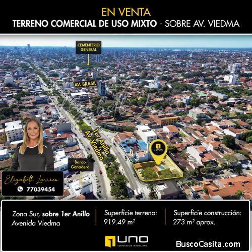 Terreno en venta zona sur sobre 1er anillo