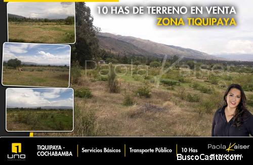 10 hectareas de terreno en venta, Tiquipaya, Cochabamba