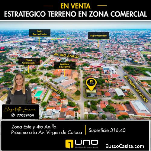 Terreno en venta zona este Barrio Guaracachi