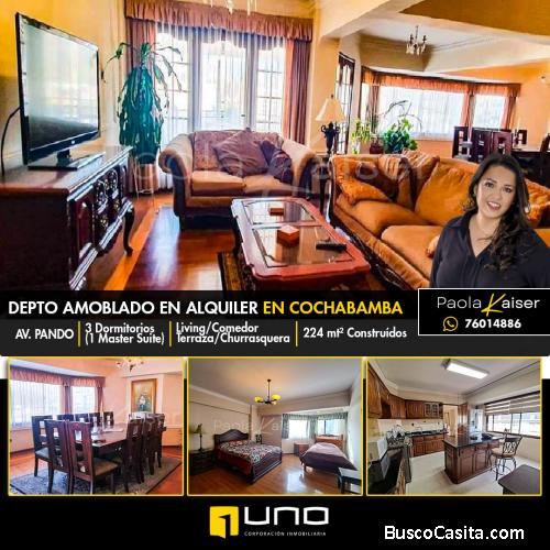 Departamento amoblado en alquiler en cochabamba