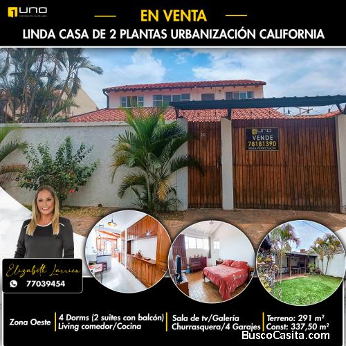 Casa en venta zona oeste Urbanizacion California