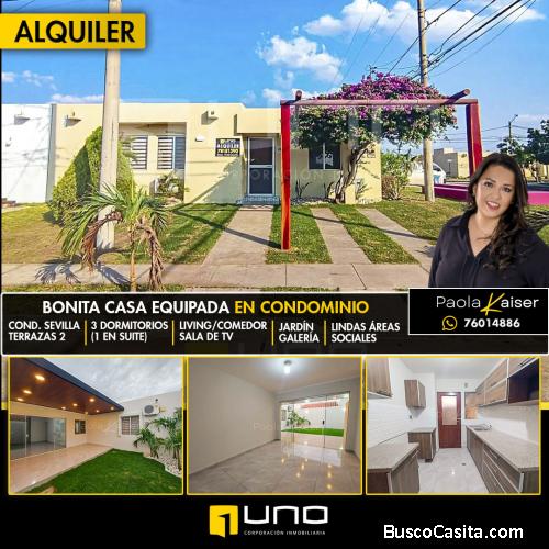 Casa equipada en alquiler, Condominio Sevilla las terrazas
