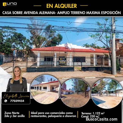 Casa sobre Avenida Alemana Amplio Terreno maxima exposicion
