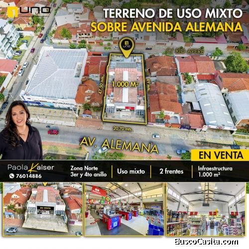 Terreno comercial de uso mixto en venta, sobre Avenida Alemana