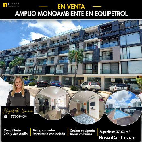 Monoambiente totalmente equipado en venta zona Equipetrol