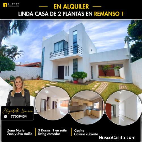 Casa en alquiler zona norte Remanso 1