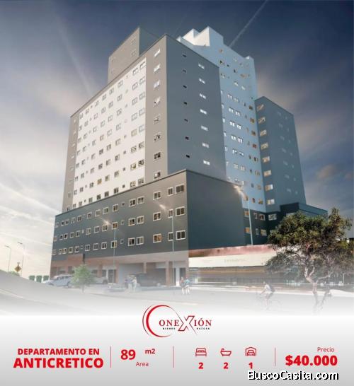 DEPARTAMENTO EN ANTICRETICO DE 2 DORMITORIOS – ZONA NORTE 