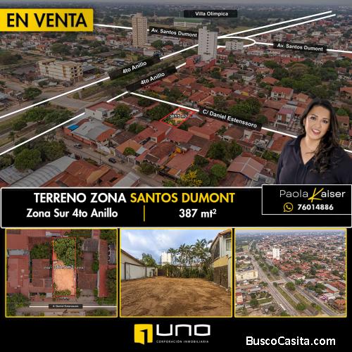 Terreno en venta Zona Santos Dumont cuarto anillo