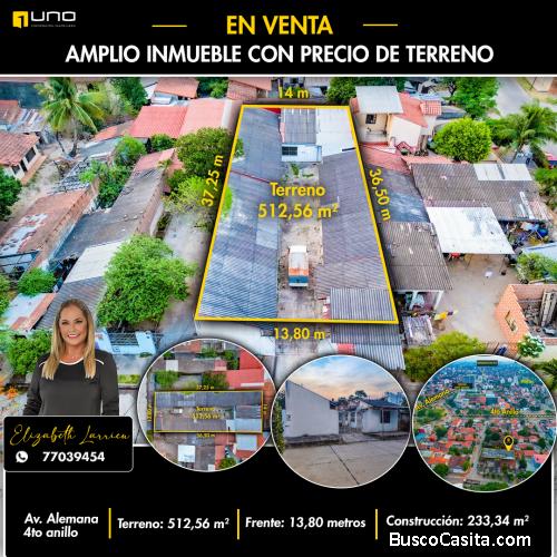 Terreno en venta zona norte Av. Alemana 4to anillo