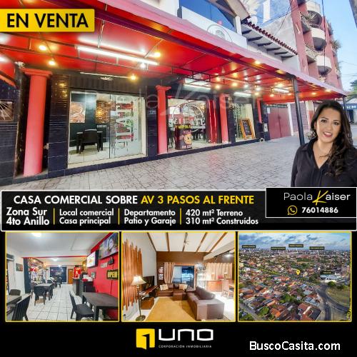 Casa comercial en venta sobre Avenida 3 pasos al frente