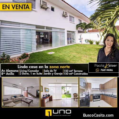 Linda casa equipada en venta, Zona Norte, santa Cruz