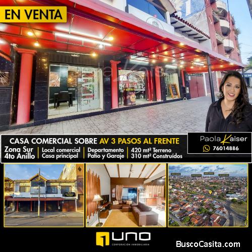 Casa en venta, sobre Avenida 3 pasos al frente