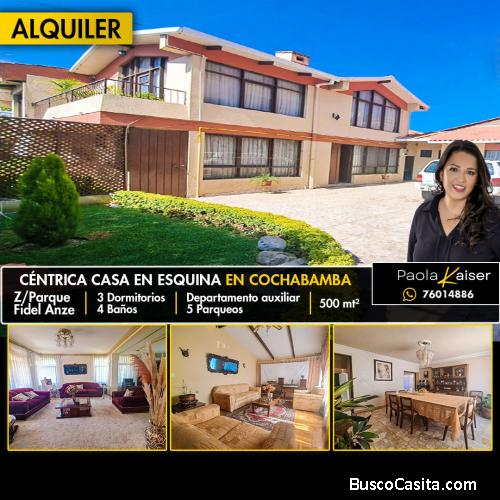 Casa en alquiler, Parque Fidel Anze, Cochabamba