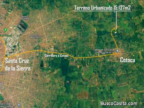 ¡¡OFERTA!! TERRENO 15.000M2 URB. MAMITA DE COTOCA A SOLO $15 EL M2