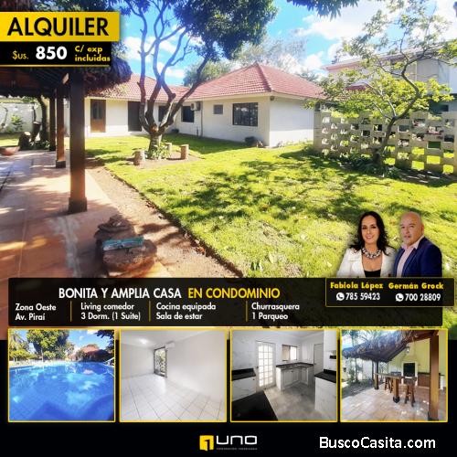 LINDA CASA DE UNA PLANTA EN CONDOMINIO 
